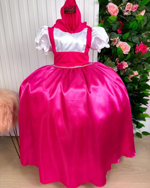 Fantasia Princesa Belli Salopete Pink Camisa Branca