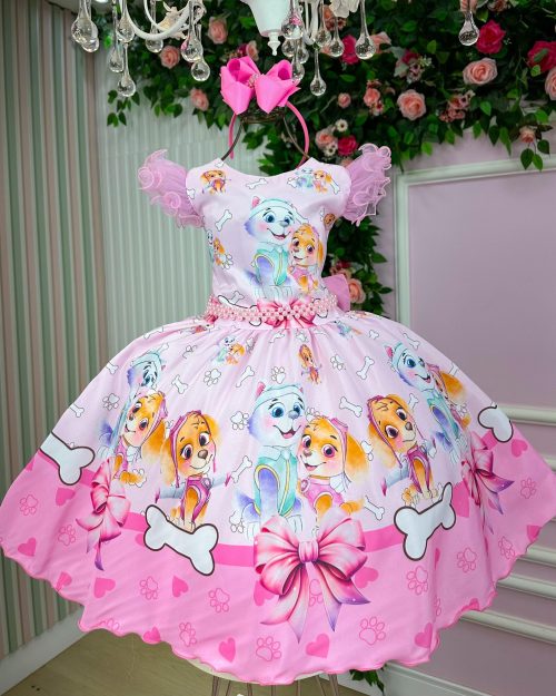 Vestido Infantil Temáticos Luxo Patrulha Canina Skye - Sky Everest