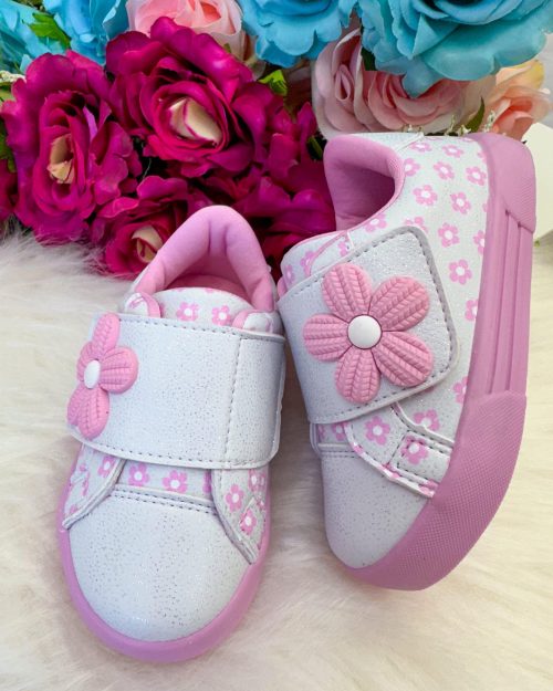 Tênis Encanto de Criança Florzinha Branco