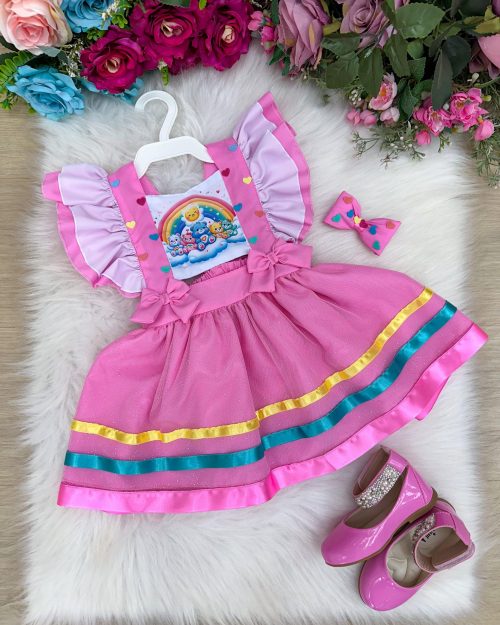 Romper/Vestido Princesa Belli Tematico Ursinhos Carinhosos
