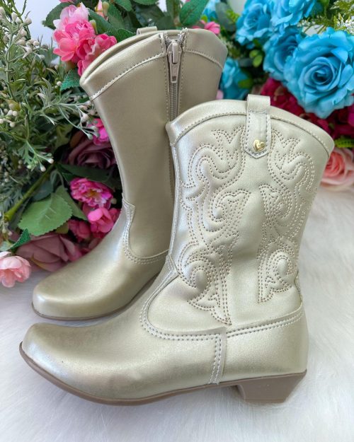 Bota/ Coturno Flor Di Mila Boiadeira Texana Maria Dourado