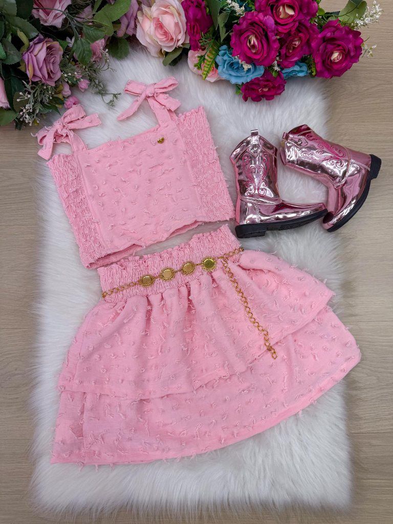 Conjunto Blogueirinha Clarissa Rosa Bebe