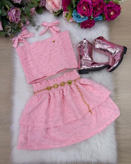 Conjunto Blogueirinha Clarissa Rosa Bebe