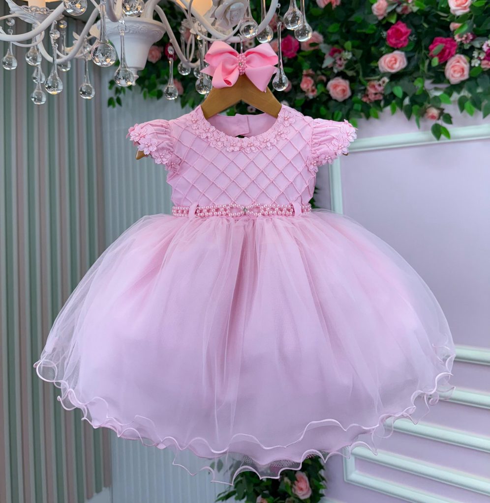 Vestido Menina Bonita Bebe Julieta Rosa Bebe