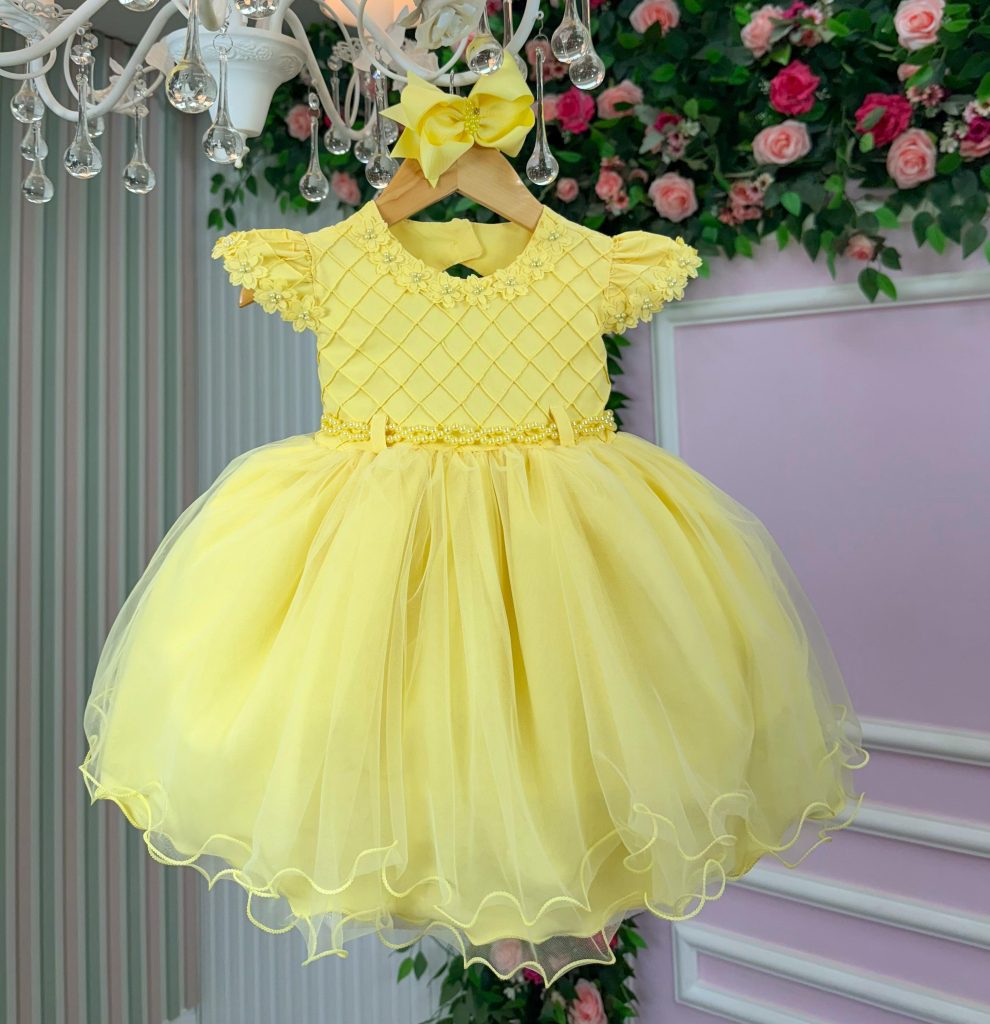 Vestido Menina Bonita Bebe Julieta Amarelo