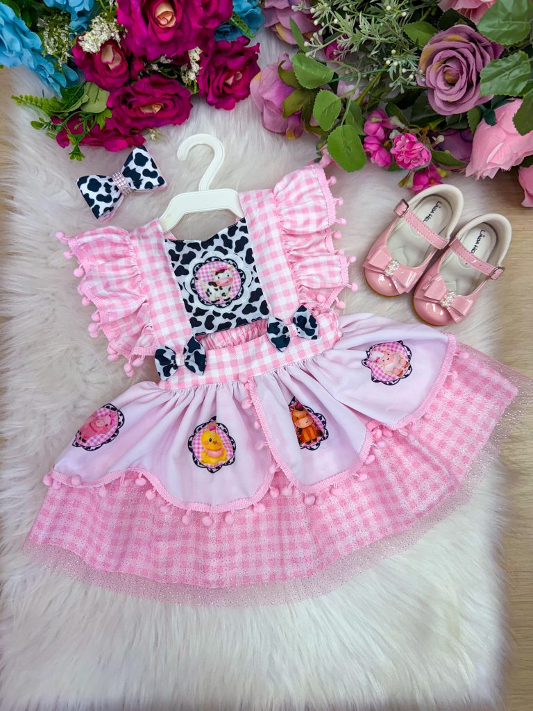Romper/Vestido Princesa Belli Tematico Fazendinha