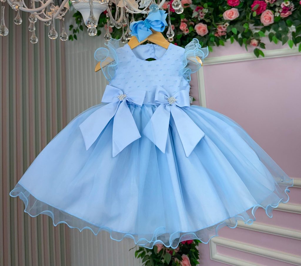 Vestido Marie Bebe Mia Azul Bebe