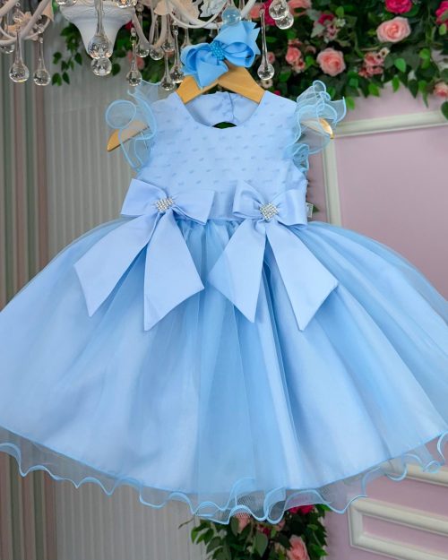 Vestido Marie Bebe Mia Azul Bebe