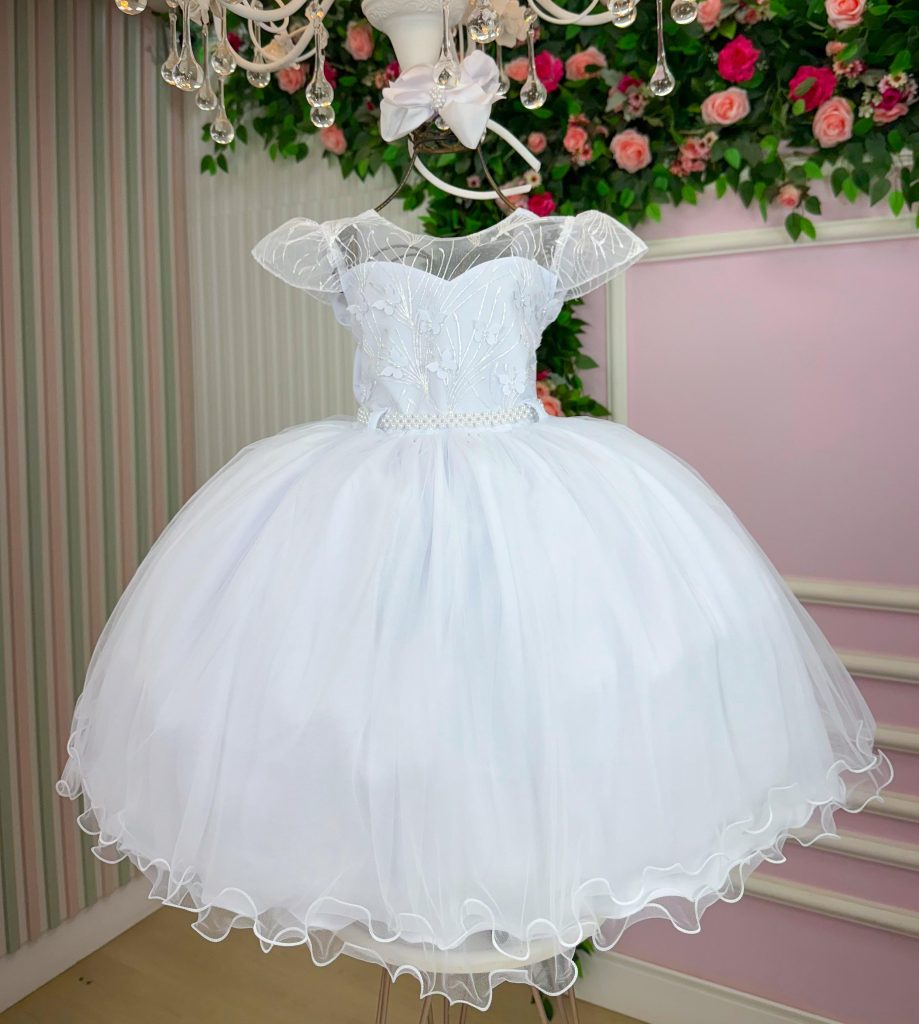 Vestido Infantil Menina Bonita Clarinha Branco