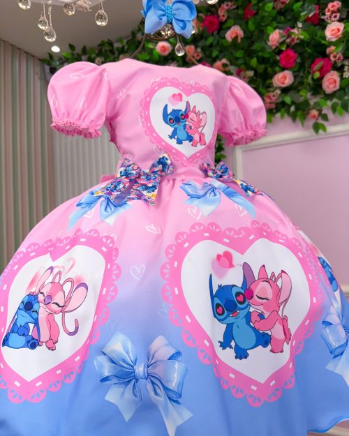 Vestido Tematico Luxo Stitch e Angel Modelo 4