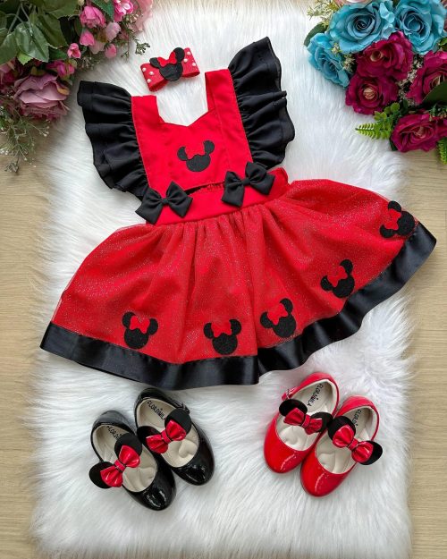 Romper/Vestido Princesa Belli Minnie/Minie Vermelho